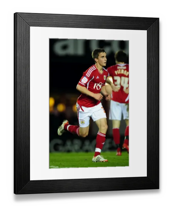 Framed Print : Bristol City's Joe Bryan: First Team Debut against Leicester City at Ashton Gate Stadium - 6th March 2012