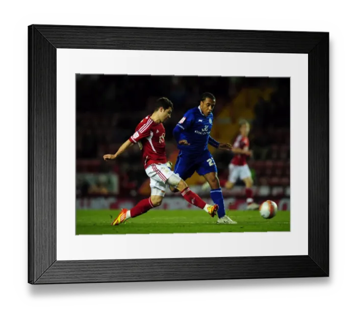 Framed Print : Battling Rivals: Foster vs. Danns at Ashton Gate, 2012 - Bristol City vs. Leicester City Football Match Framed Print : Battling Rivals: Foster vs. Danns at Ashton Gate, 2012 - Bristol City vs. Leicester City Football Match