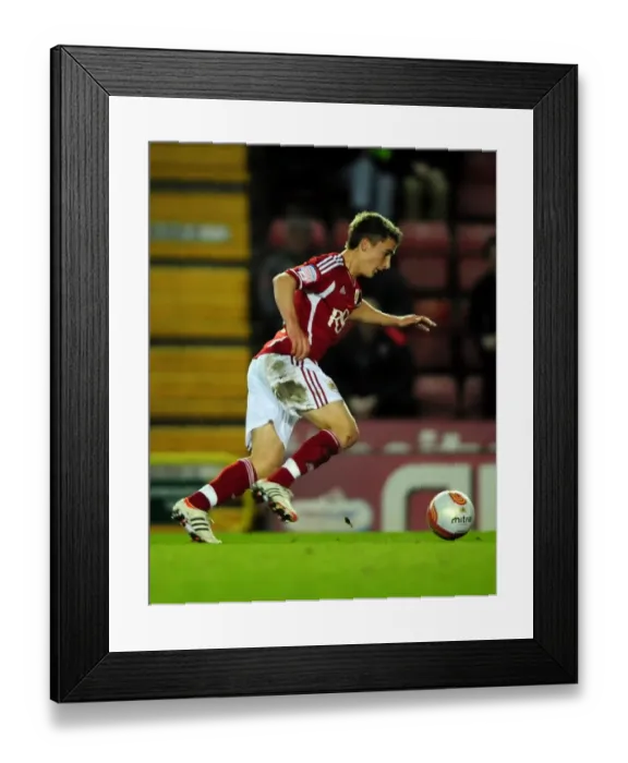 Framed Print : Bristol City's Joe Bryan Makes Football Debut vs. Leicester City at Ashton Gate Stadium (March 2012)