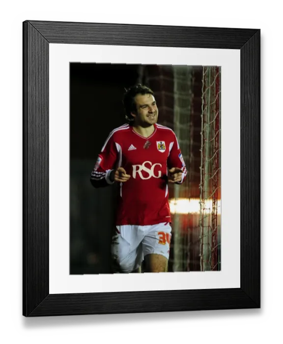 Framed Print : Brett Pitman's Goal Celebration: Bristol City vs. Leicester City, 2012 Framed Print : Brett Pitman's Goal Celebration: Bristol City vs. Leicester City, 2012