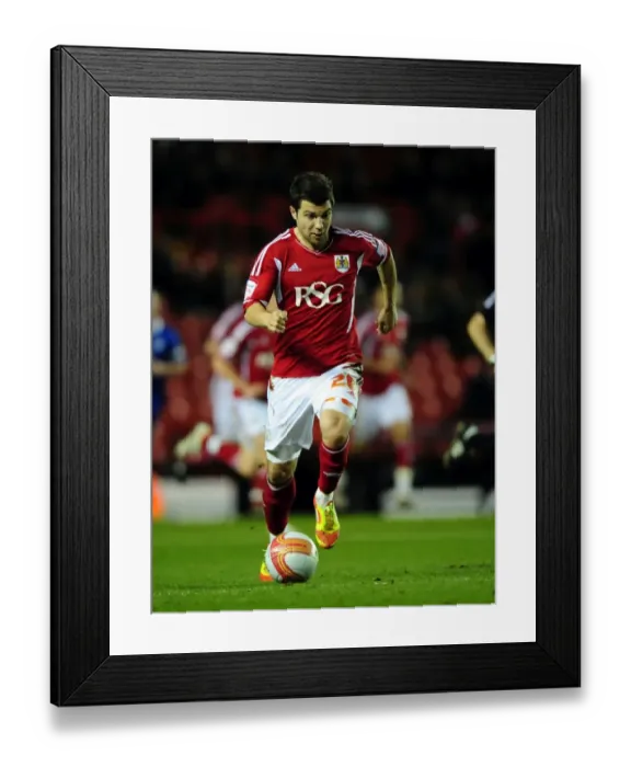 Framed Print : Bristol City vs Leicester City: Richard Foster in Action at Ashton Gate Stadium, 2012