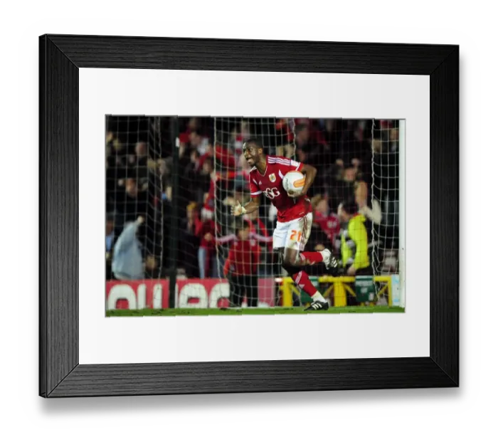 Framed Print : Bristol City's Kalifa Cisse Celebrates Goal Against Leicester City Framed Print : Bristol City's Kalifa Cisse Celebrates Goal Against Leicester City