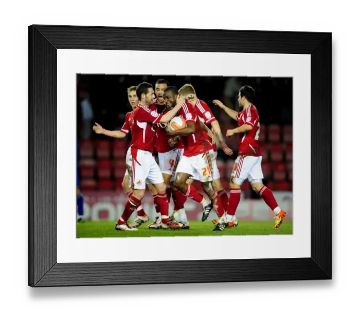 Framed Print : Bristol City's Kalifa Cisse: Savoring Victory over Leicester City at Ashton Gate Stadium (2012) Framed Print : Bristol City's Kalifa Cisse: Savoring Victory over Leicester City at Ashton Gate Stadium (2012)