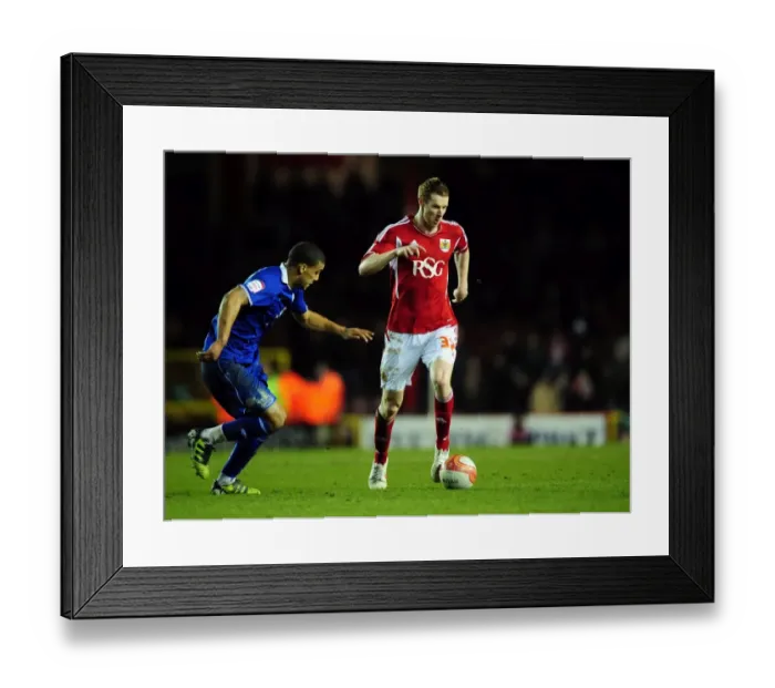 Framed Print : Battling for Possession: Pearson vs. Peltier in the Bristol City vs. Leicester City Football Match, Ashton Gate Stadium, 2012 Framed Print : Battling for Possession: Pearson vs. Peltier in the Bristol City vs. Leicester City Football Match, Ashton Gate Stadium, 2012