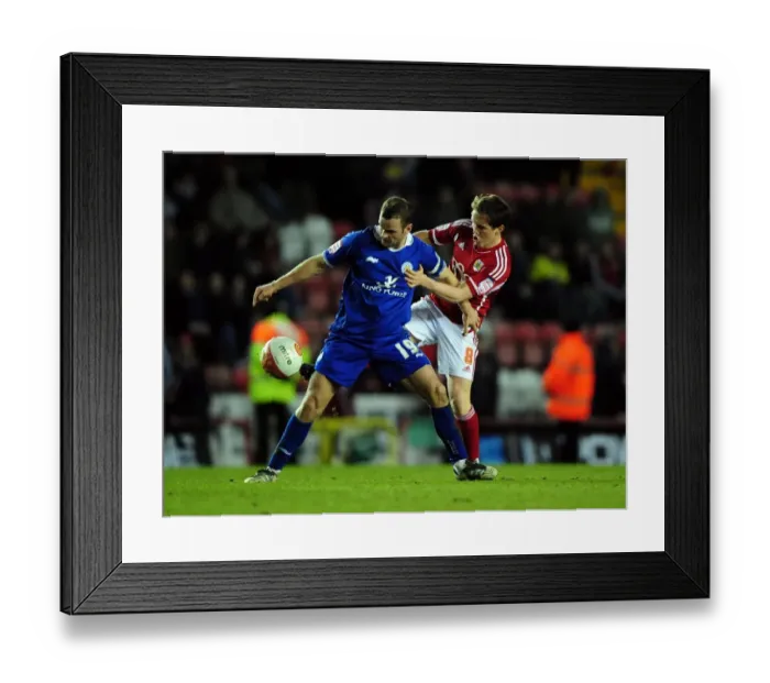 Framed Print : Neil Kilkenny vs. Richard Wellens: Battle for the Ball in Bristol City vs. Leicester City Football Match, Ashton Gate Stadium, 2012 Framed Print : Neil Kilkenny vs. Richard Wellens: Battle for the Ball in Bristol City vs. Leicester City Football Match, Ashton Gate Stadium, 2012