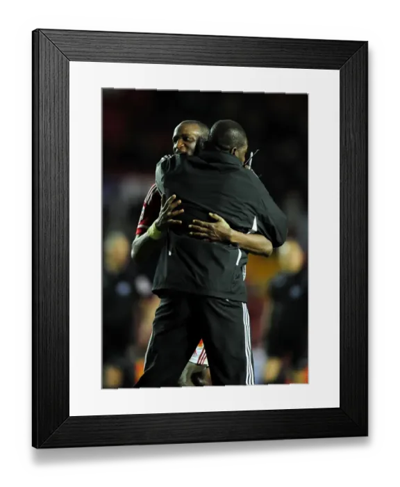 Framed Print : Bristol City's Kalifa Cisse Celebrates Win Against Leicester City at Ashton Gate Stadium Framed Print : Bristol City's Kalifa Cisse Celebrates Win Against Leicester City at Ashton Gate Stadium