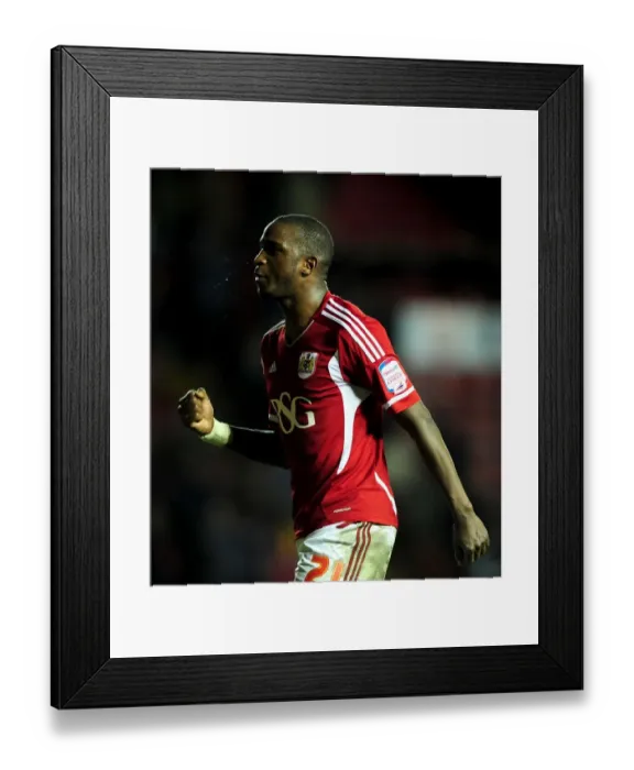 Framed Print : Bristol City's Kalifa Cisse Celebrates Victory Over Leicester City at Ashton Gate Stadium Framed Print : Bristol City's Kalifa Cisse Celebrates Victory Over Leicester City at Ashton Gate Stadium