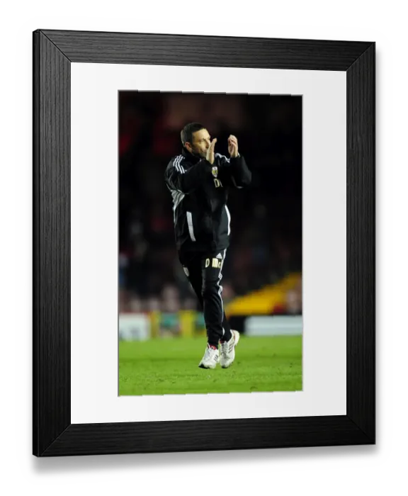 Framed Print : Derek McInnes Celebrates Bristol City's Victory Over Leicester City, 06-03-12