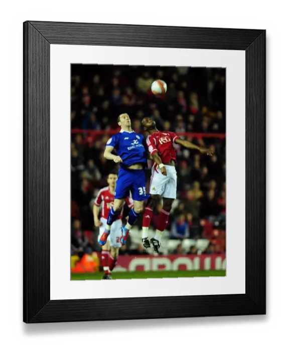 Framed Print : Battling for Supremacy: Cisse vs. Nugent in the Bristol City vs. Leicester City Rivalry
