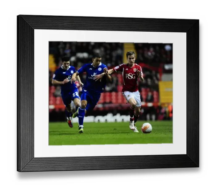 Framed Print : Bristol City's Joe Bryan in Action Against Leicester City at Ashton Gate Stadium Framed Print : Bristol City's Joe Bryan in Action Against Leicester City at Ashton Gate Stadium