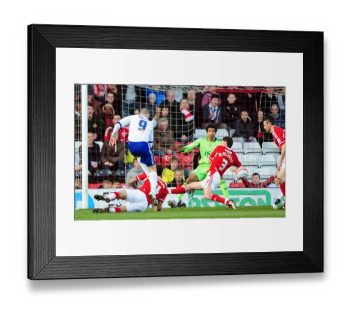 Framed Print : Bristol City vs. Cardiff City: Jamie McAllister Blocks Kenny Miller's Shot Framed Print : Bristol City vs. Cardiff City: Jamie McAllister Blocks Kenny Miller's Shot