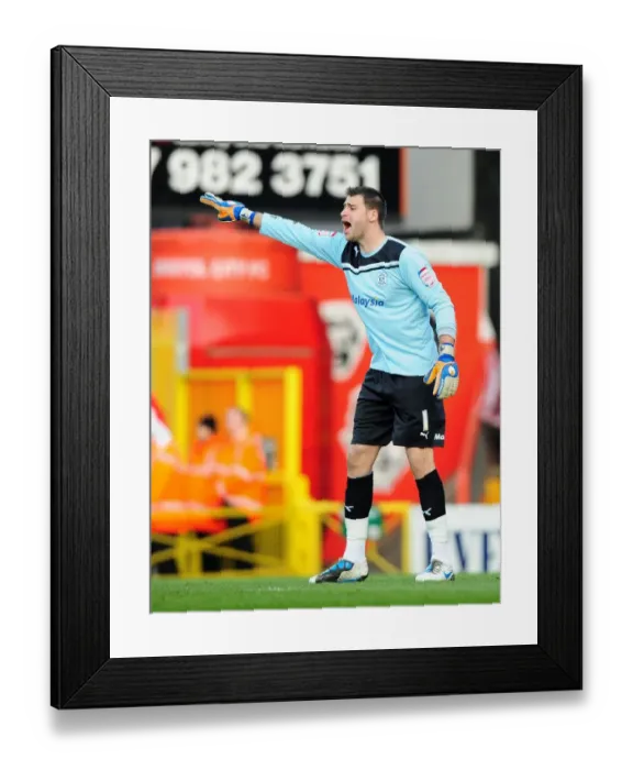 Framed Print : Bristol City vs Cardiff City: David Marshall Guarding the Goal, Ashton Gate Stadium, 10-03-2012