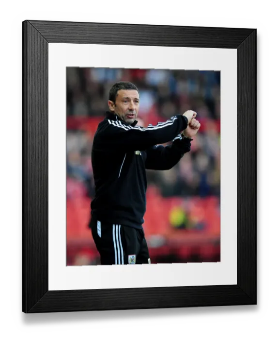Framed Print : Derek McInnes Leads Bristol City Against Cardiff City at Ashton Gate Stadium, March 10, 2012