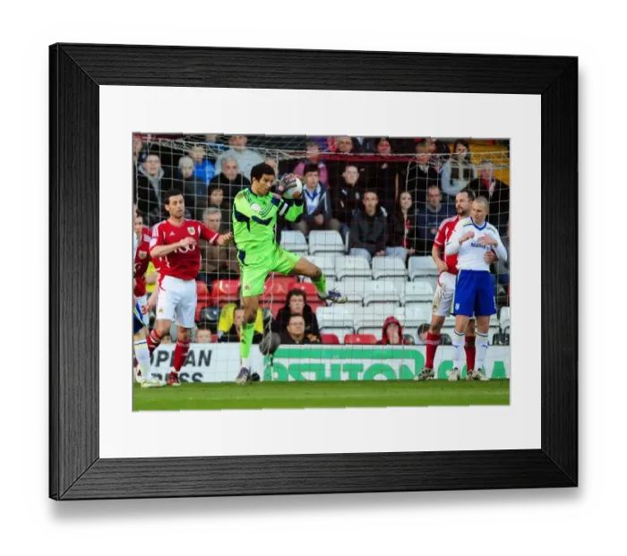 Framed Print : Bristol City's David James Makes a Save: Bristol City vs. Cardiff City, Ashton Gate Stadium, 10-03-2012 Framed Print : Bristol City's David James Makes a Save: Bristol City vs. Cardiff City, Ashton Gate Stadium, 10-03-2012