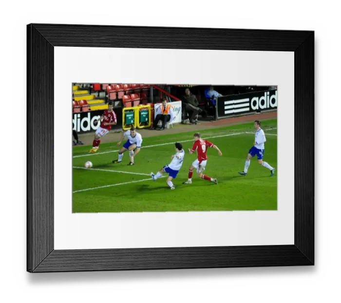 Framed Print : Jon Stead Scores: Thrilling Moment as Bristol City Takes the Lead Against Cardiff City at Ashton Gate Stadium, 10-03-2012