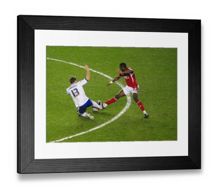 Framed Print : Bristol City vs. Cardiff City: Intense Moment as Liam Lawrence Tackles Kalifa Cisse Framed Print : Bristol City vs. Cardiff City: Intense Moment as Liam Lawrence Tackles Kalifa Cisse