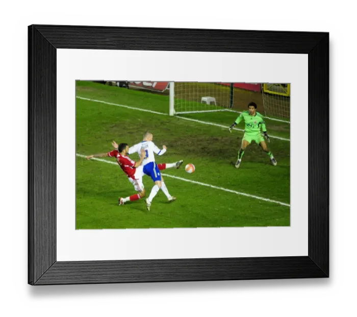Framed Print : Bristol City's Liam Fontaine Blocks Kenny Miller's Shot During Bristol City v Cardiff City Football Match, Ashton Gate Stadium, 10th March 2012 Framed Print : Bristol City's Liam Fontaine Blocks Kenny Miller's Shot During Bristol City v Cardiff City Football Match, Ashton Gate Stadium, 10th March 2012
