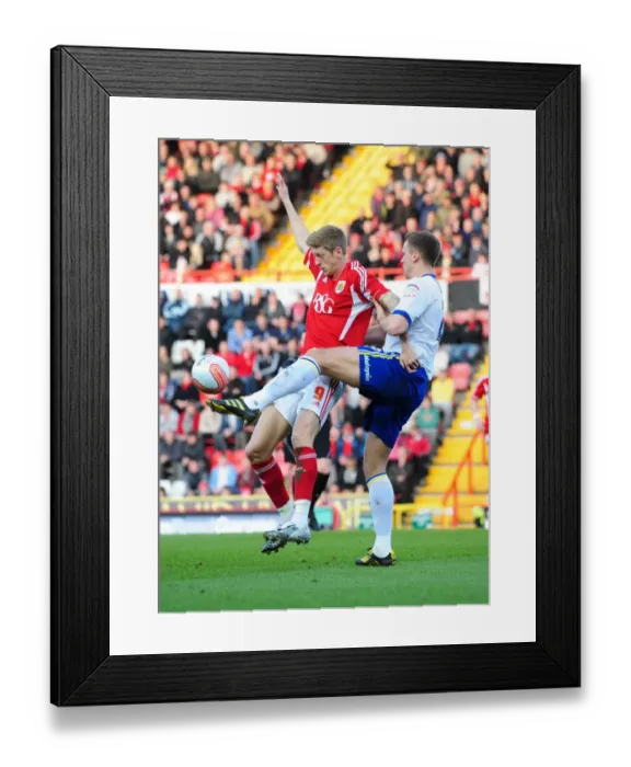 Framed Print : Bristol City vs. Cardiff City: A Battle for the Ball - Jon Stead vs. Kadeem Harris Framed Print : Bristol City vs. Cardiff City: A Battle for the Ball - Jon Stead vs. Kadeem Harris