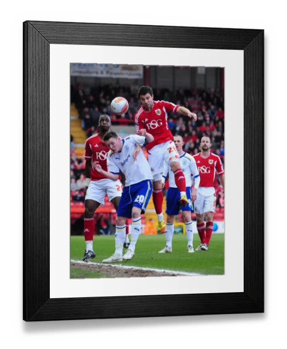 Framed Print : Battling for Supremacy: Foster vs. Mason in the Bristol City vs. Cardiff City Football Rivalry Framed Print : Battling for Supremacy: Foster vs. Mason in the Bristol City vs. Cardiff City Football Rivalry