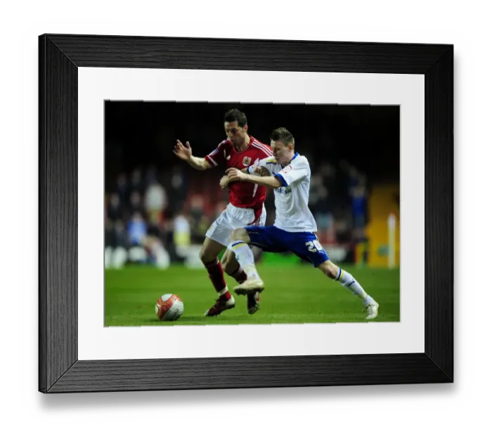 Framed Print : Battling for Supremacy: McAllister vs. Mason in the Bristol City vs. Cardiff City Football Rivalry