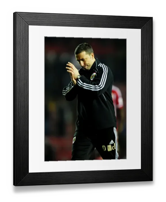 Framed Print : Derek McInnes Leads Bristol City Against Cardiff City at Ashton Gate Stadium, March 10, 2012