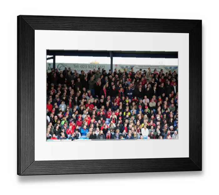 Framed Print : Bristol City Fans at Fratton Park during Portsmouth vs. Bristol City Football Match, March 17, 2012
