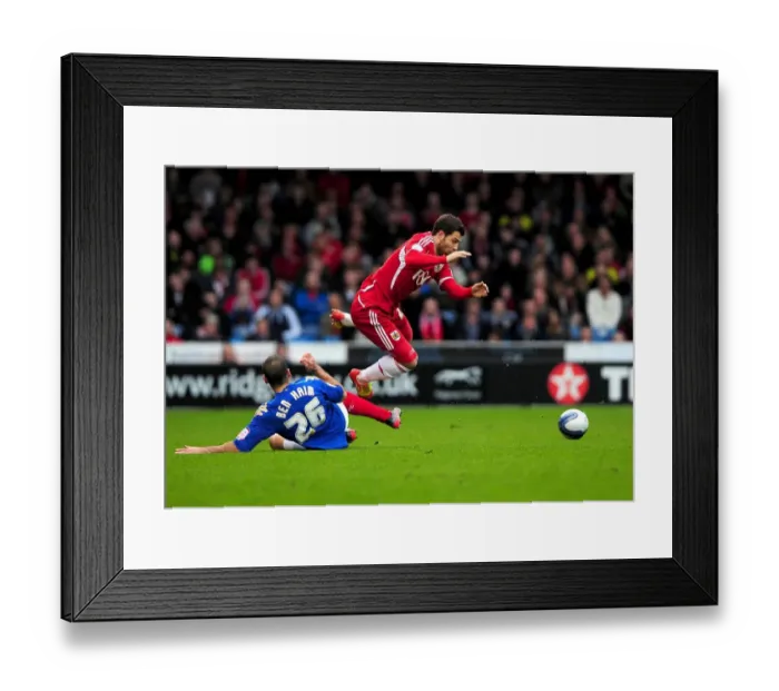 Framed Print : Portsmouth vs. Bristol City: Aaron Hollaway Foul by Tal Ben Haim Framed Print : Portsmouth vs. Bristol City: Aaron Hollaway Foul by Tal Ben Haim