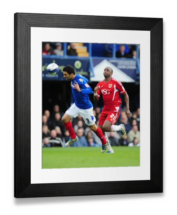 Framed Print : Bristol City's Kalifa Cisse vs. Portsmouth's Ricardo Rocha: A Battle for the Ball at Fratton Park, 2012 Framed Print : Bristol City's Kalifa Cisse vs. Portsmouth's Ricardo Rocha: A Battle for the Ball at Fratton Park, 2012