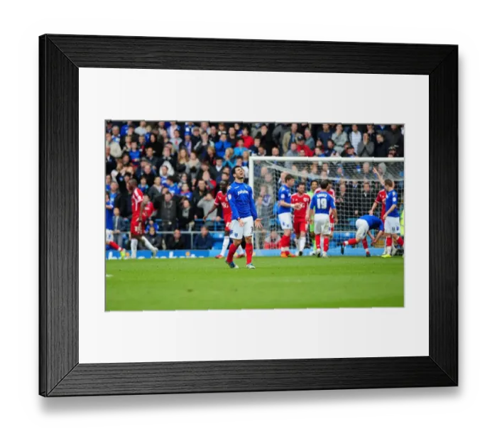 Framed Print : Frustration on Fratton Park: Portsmouth's Ricardo Rocha Reacts to Missed Chance Against Bristol City (17-03-2012) Framed Print : Frustration on Fratton Park: Portsmouth's Ricardo Rocha Reacts to Missed Chance Against Bristol City (17-03-2012)