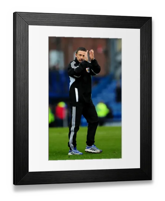 Framed Print : Derek McInnes Salutes Bristol City Fans at Fratton Park, March 2012 Framed Print : Derek McInnes Salutes Bristol City Fans at Fratton Park, March 2012