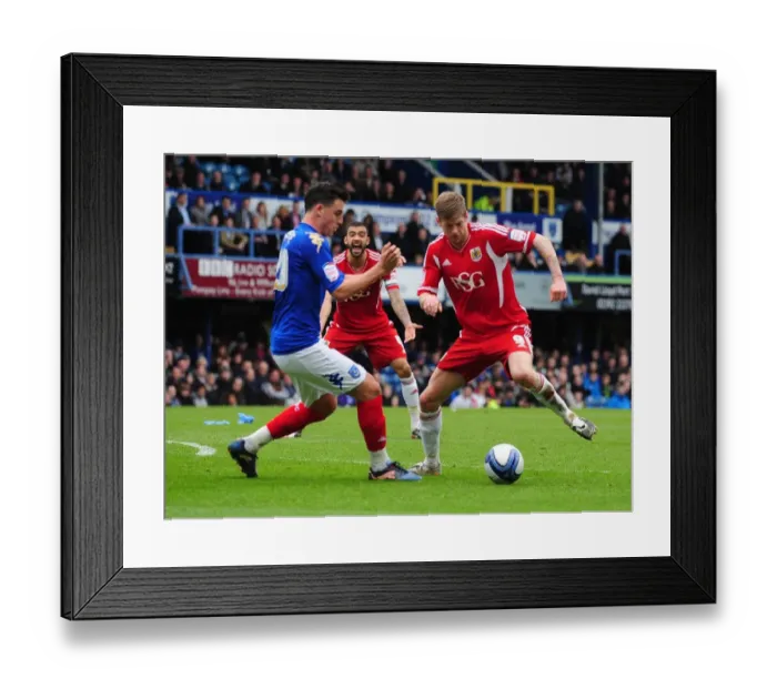 Framed Print : Clash at Fratton Park: Portsmouth vs. Bristol City, 17th March 2012 - Football Rivalry