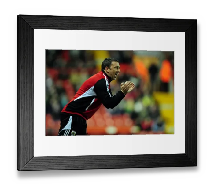 Framed Print : Derek McInnes Leads Bristol City Against Watford at Ashton Gate Stadium, 2012