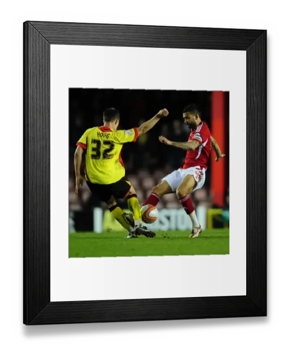 Framed Print : Bristol City vs. Watford: Liam Fontaine Red Card on Jonathan Hogg (Joe Meredith, 2013)