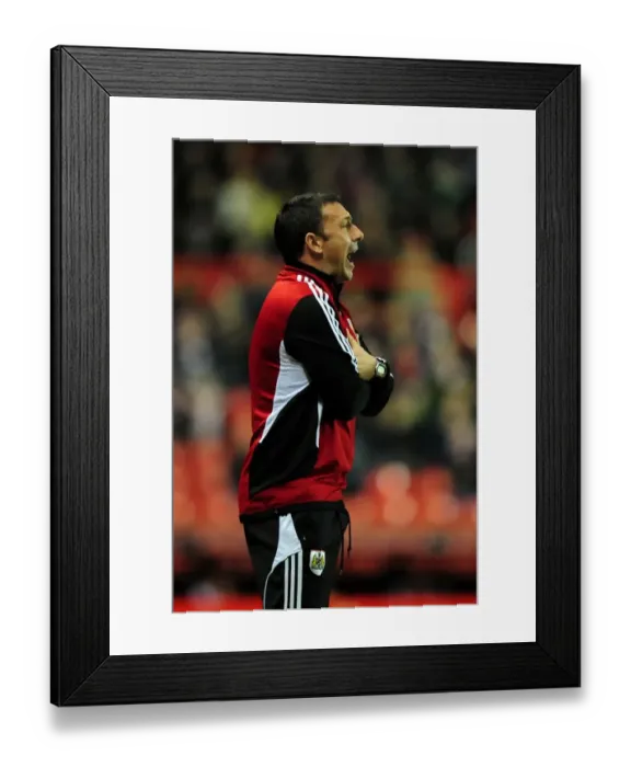 Framed Print : Derek McInnes Leads Bristol City Against Watford at Ashton Gate Stadium, 2012 Framed Print : Derek McInnes Leads Bristol City Against Watford at Ashton Gate Stadium, 2012