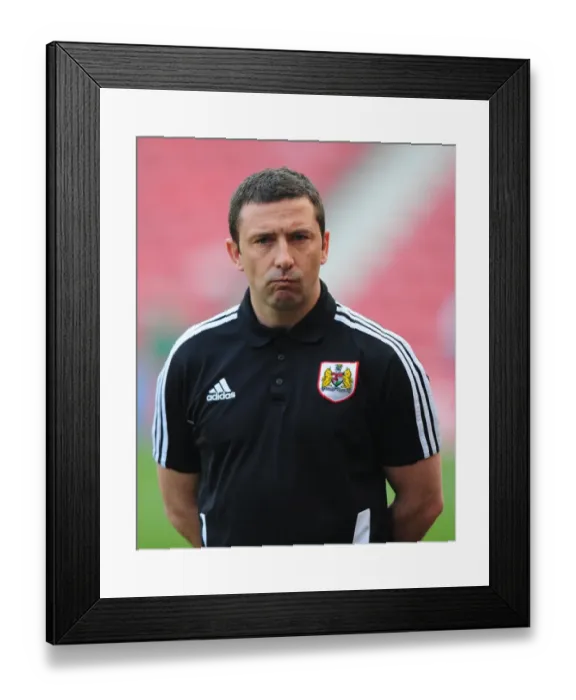 Framed Print : Derek McInnes Leads Bristol City at Riverside Stadium, March 2012 - Football Manager in Action