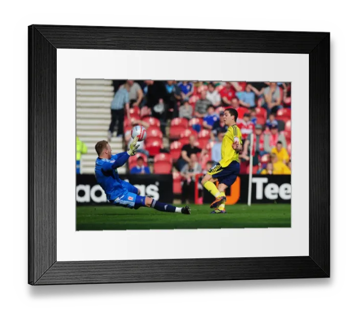 Framed Print : Bristol City's Hogan Ephraim Scores Debut Goal Against Middlesbrough at Riverside Stadium, 2012 Framed Print : Bristol City's Hogan Ephraim Scores Debut Goal Against Middlesbrough at Riverside Stadium, 2012
