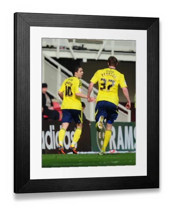 Framed Print : Bristol City's Hogan Ephraim Scores Thrilling Debut Goal Against Middlesbrough at Riverside Stadium (March 24, 2012)