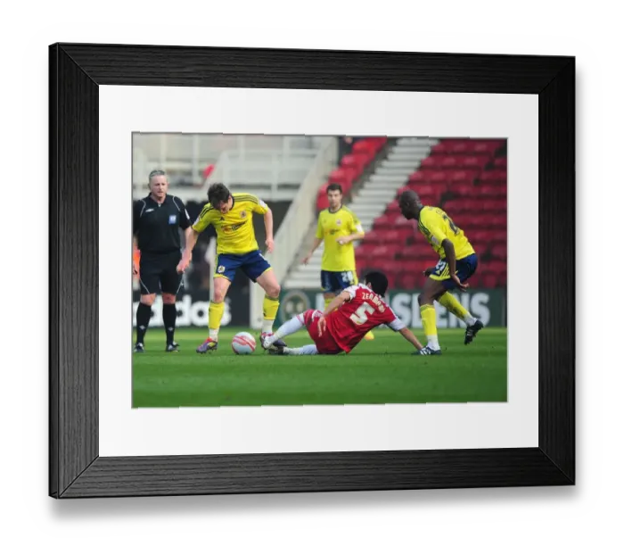 Framed Print : Middlesbrough's Merouane Zemmama Tackles Neil Kilkenny in Football Match vs. Bristol City (2012) Framed Print : Middlesbrough's Merouane Zemmama Tackles Neil Kilkenny in Football Match vs. Bristol City (2012)