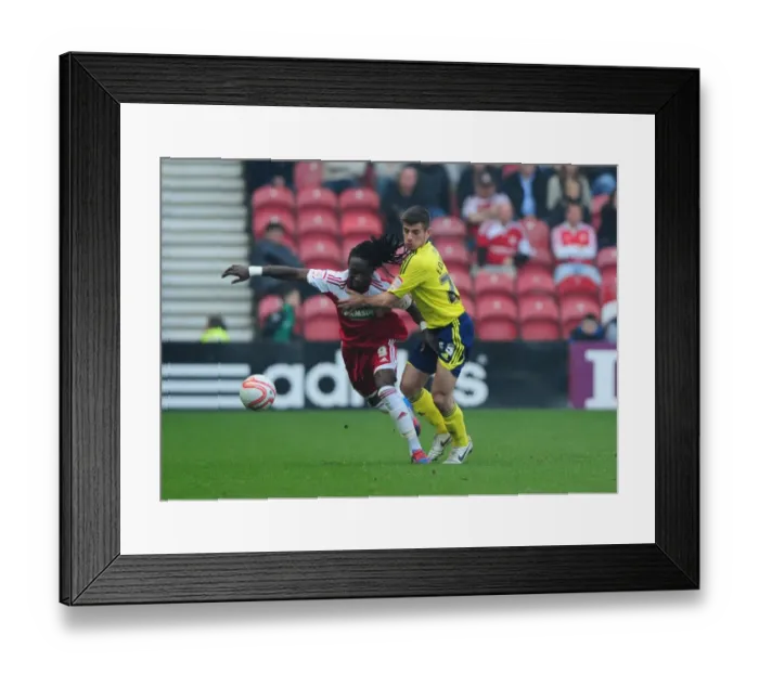 Framed Print : Battling for Supremacy: Edwards vs. Emnes in Middlesbrough vs. Bristol City Football Match, 2012 Framed Print : Battling for Supremacy: Edwards vs. Emnes in Middlesbrough vs. Bristol City Football Match, 2012