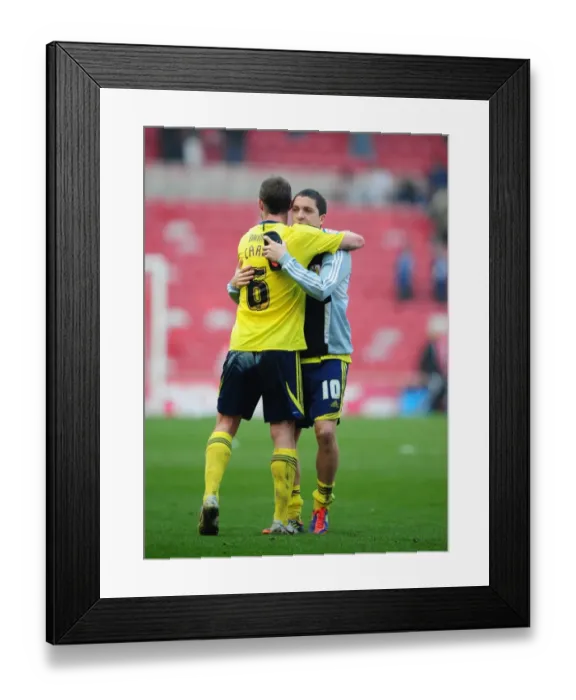 Framed Print : Middlesbrough vs. Bristol City: A Moment of Camaraderie - Louis Carey and Hogan Ephraim Embrace