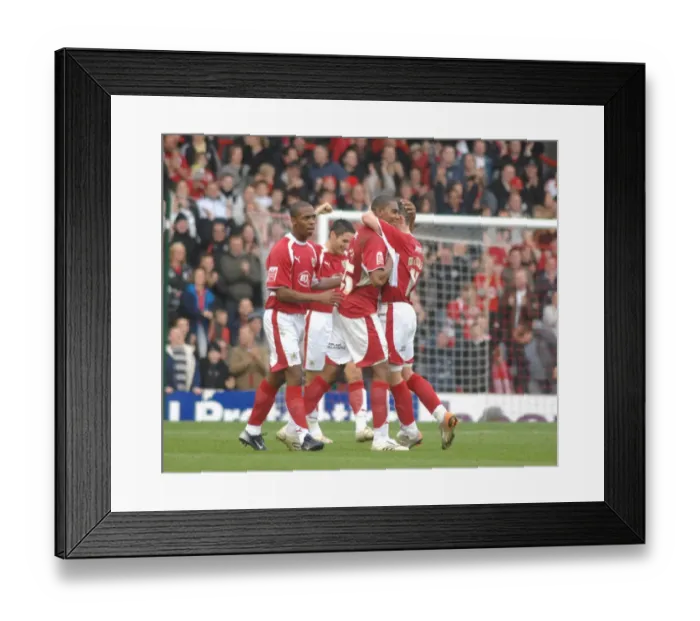 Framed Print : Bristol City Football Team: Unified Victory Celebration Against Stoke City Framed Print : Bristol City Football Team: Unified Victory Celebration Against Stoke City