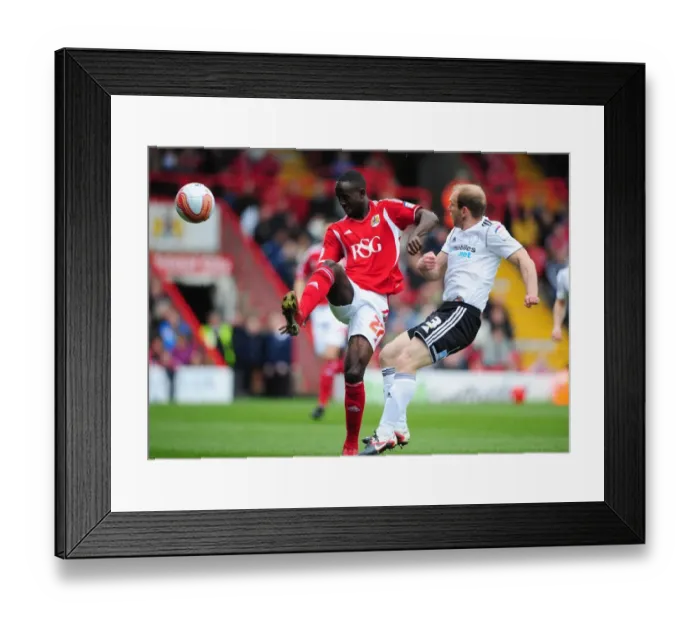 Framed Print : Bristol City vs Derby County: Albert Adomah vs Paul Green Battle for Possession at Ashton Gate Stadium, 2012 Framed Print : Bristol City vs Derby County: Albert Adomah vs Paul Green Battle for Possession at Ashton Gate Stadium, 2012
