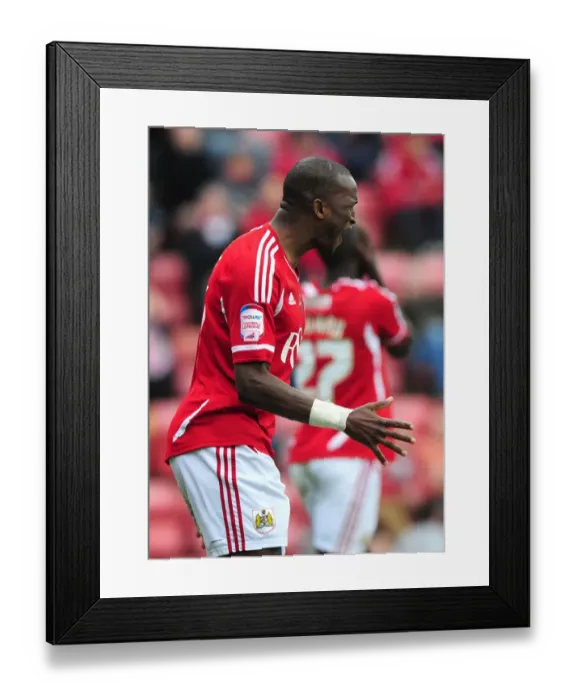 Framed Print : Bristol City's Kalifa Cisse Agonizes Over Missed Goal vs. Derby County (31 / 03 / 2012) Framed Print : Bristol City's Kalifa Cisse Agonizes Over Missed Goal vs. Derby County (31 / 03 / 2012)