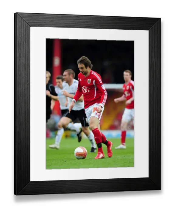 Framed Print : Brett Pitman of Bristol City Faces Off Against Derby County at Ashton Gate Stadium, 2012