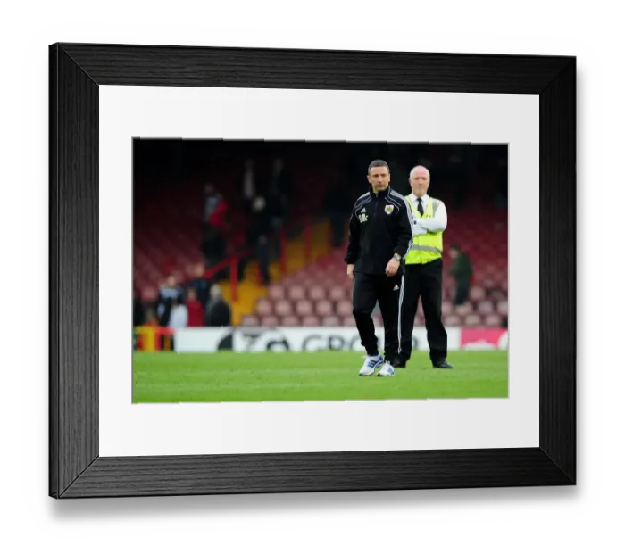 Framed Print : Derek McInnes Leads Bristol City Against Derby County at Ashton Gate Stadium, March 2012 (Football Match)