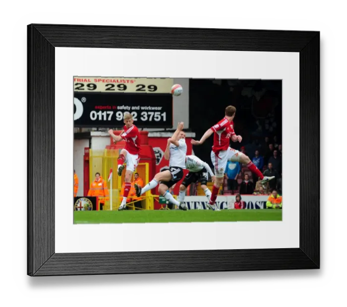 Framed Print : Bristol City vs Derby County: Jon Stead's Shot Blocked by Jake Buxton