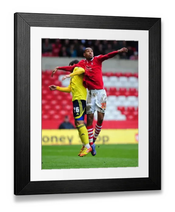 Framed Print : Nottingham Forest's Dexter Blackstock Elbows Bristol City's Richard Foster Framed Print : Nottingham Forest's Dexter Blackstock Elbows Bristol City's Richard Foster