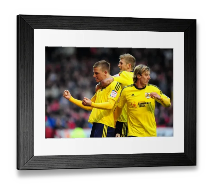 Framed Print : Bristol City's Chris Wood: Thrilling Goal Celebration vs. Nottingham Forest, April 2012 Framed Print : Bristol City's Chris Wood: Thrilling Goal Celebration vs. Nottingham Forest, April 2012