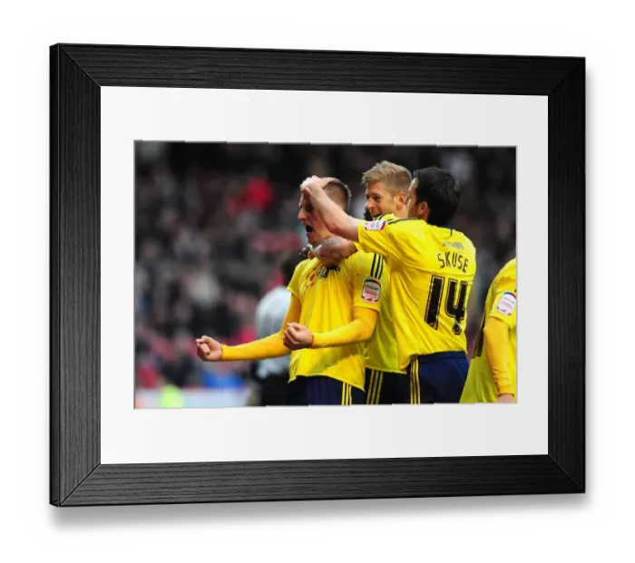 Framed Print : Euphoric Moment: Chris Wood's Goal Celebration vs. Nottingham Forest (April 7, 2012)