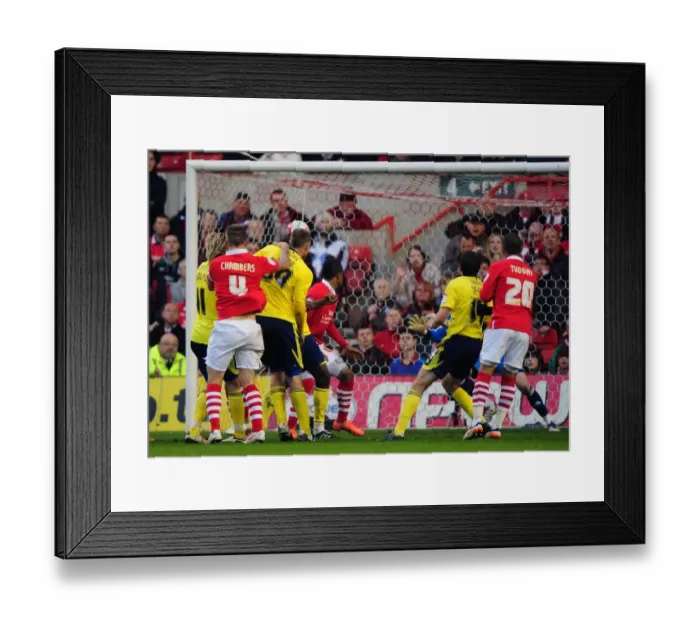 Framed Print : Chambers Header Thwarted by Gerken: Nottingham Forest vs. Bristol City (2012)